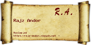 Rajz Andor névjegykártya